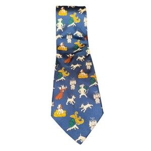 The Adventures of Tintin Neck Tie Men's Silk Color Blue Rare And Beautiful Italy